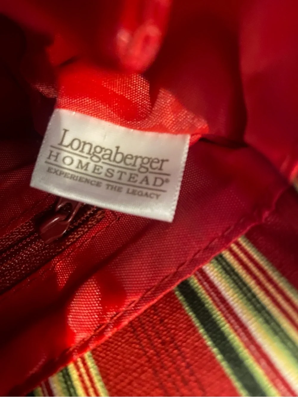 Longaberger Homestead Holiday Tote Bag Purse